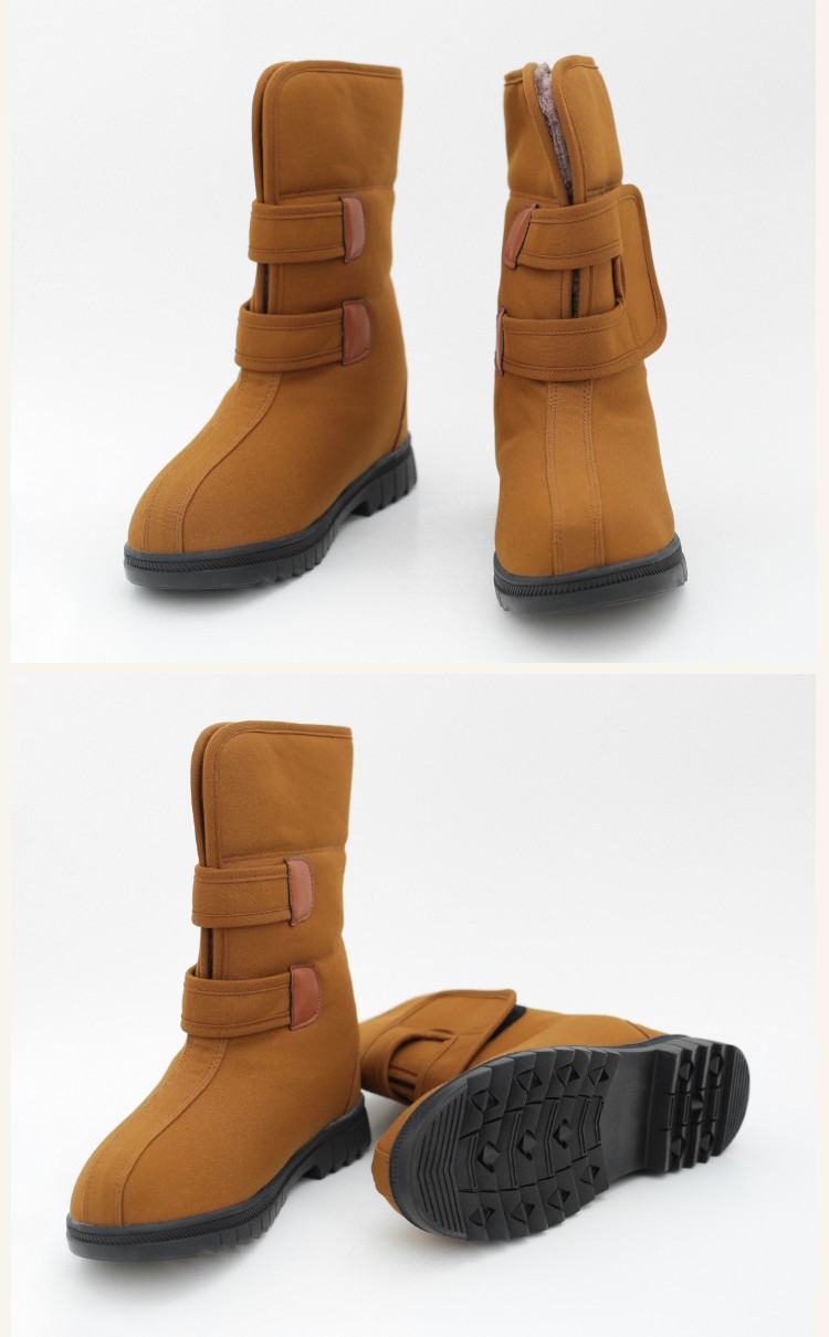 僧鞋冬季春天加绒加厚保暖高帮筒靴棉鞋出家师父僧人鞋子防滑和尚