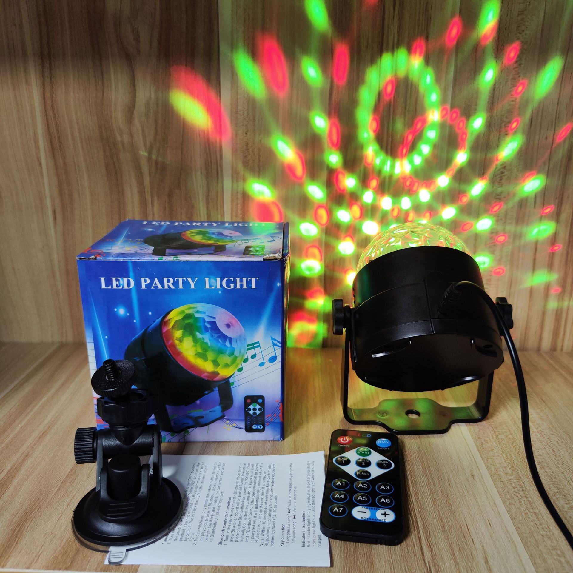 Remote Control Led Small Magic Ball Mini Crystal Magic Ball Light Colorful Voice Control Rotating Stage Lights Laser Light KTV Stage Lights