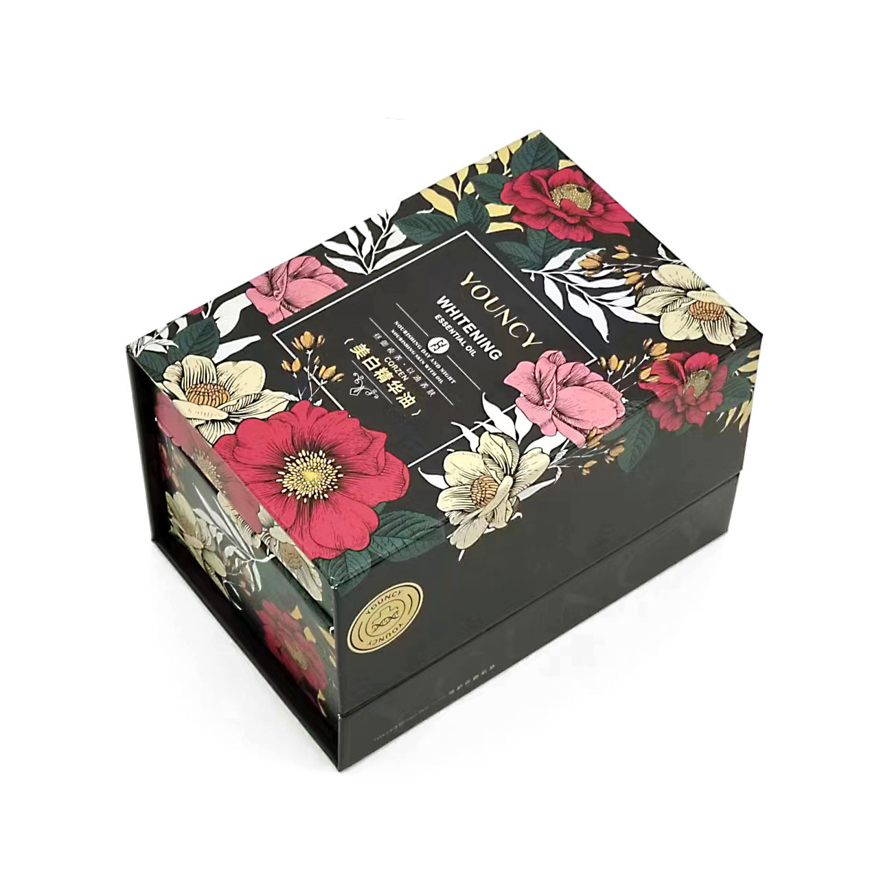 包装盒非现货 黑色护肤品化妆品盒子高档硬质精装盒书型盒-阿里巴巴