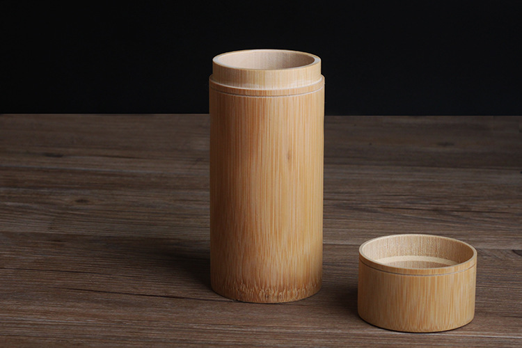 竹制长筒茶叶罐普洱茶驼包装茶叶筒竹子便携式旅行茶叶盒密封竹筒