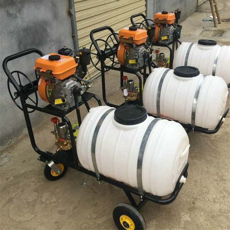 手推式高压打药机 园林四轮带桶汽油喷雾机 农用果园喷农药机