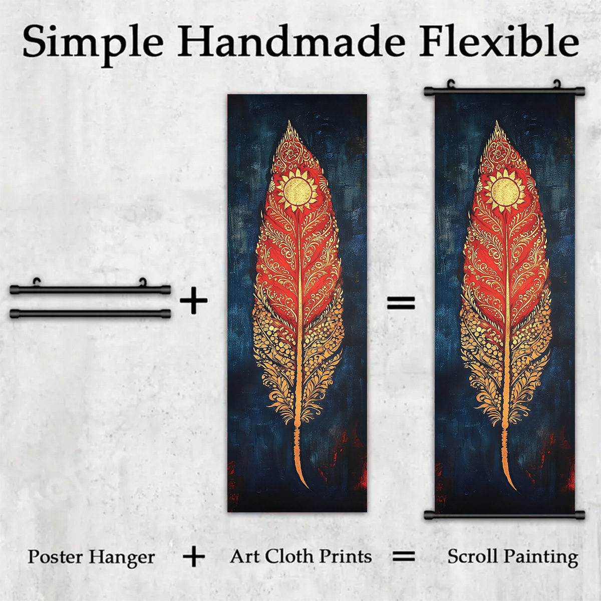 JIT可送仓2D平面,2D/FLAT 5片羽毛太阳SHEIN亚马逊TEMU跨境ETSY