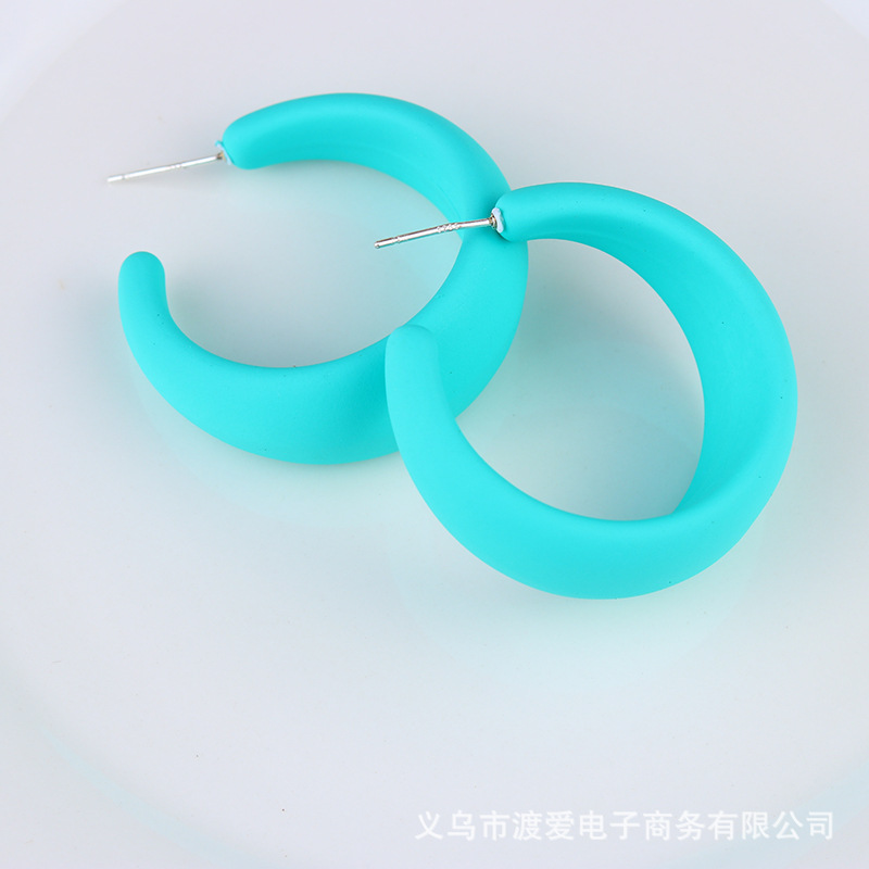 Best-Seller on Douyin C- Ring Geometric Earring Ring/Stud Earring Earrings Candy Color High-Key Eardrop Acrylic Ear Rings Women