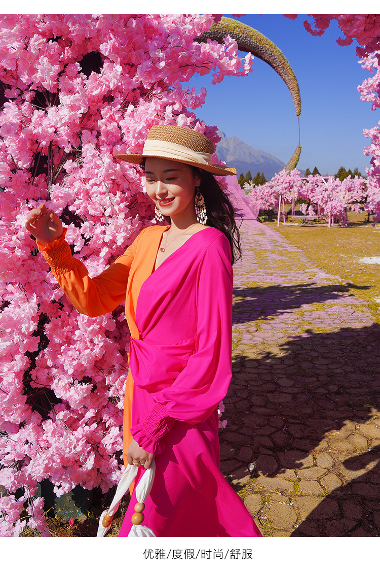 沙滩裙女草原三亚旅游沙漠拍照衣服出游海边度假丽江连衣裙