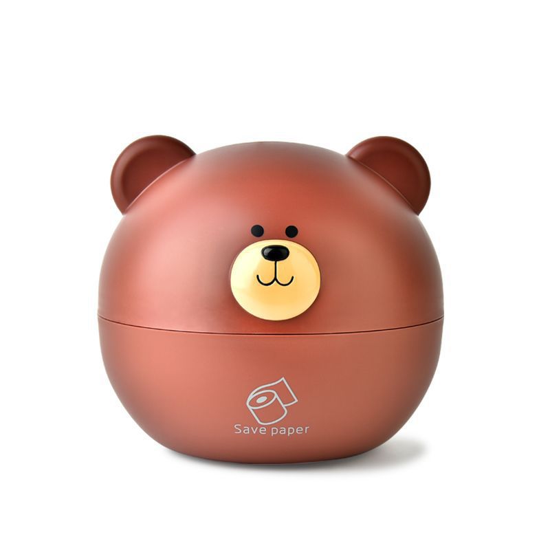 In Stock Distribution Rb556 Cute Bear Tissue Storage Box Circle and Creative Cartoon Animal Desktop Tissue Box