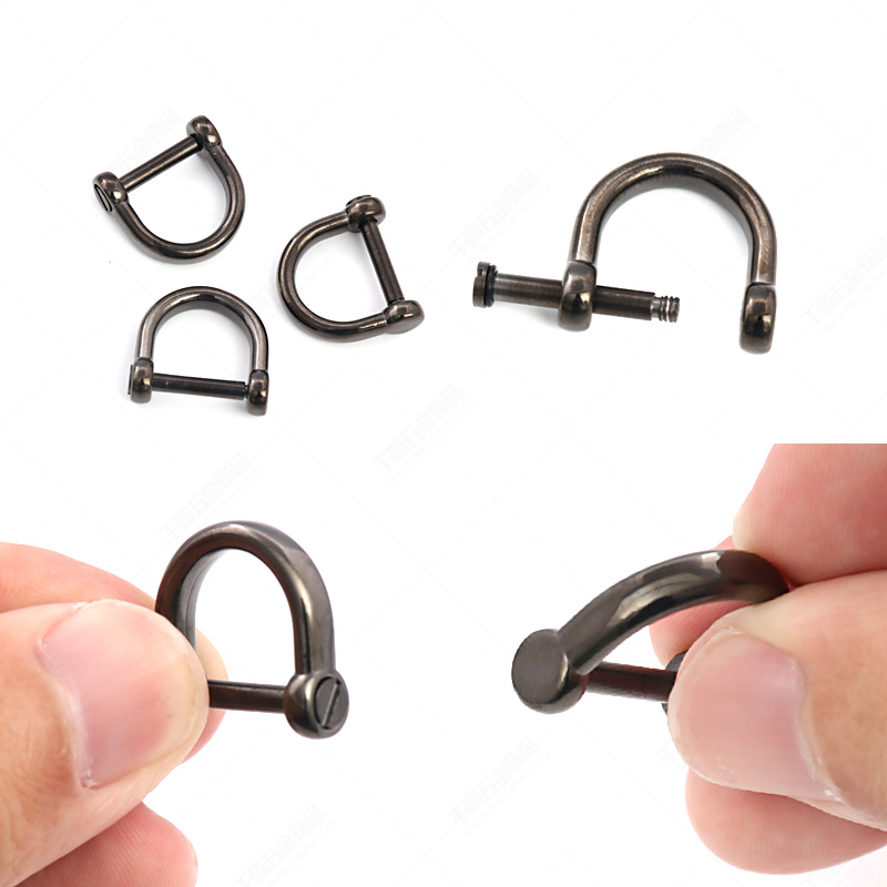 现货热卖马蹄扣不锈钢304汽车钥匙扣配件彩色钥匙配饰挂扣款式全