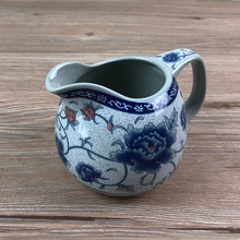 青花瓷公道杯奶壶陶瓷泡茶壶茶屑水分离器过滤茶漏杯茶海倒茶水杯