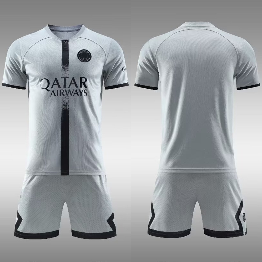 22-23巴黎客场球衣成人足球服套装灰色比赛服印号批发一套代发