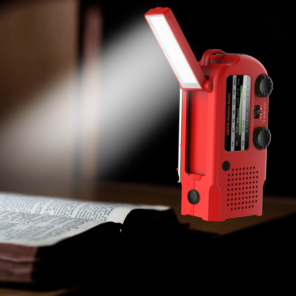 亚马逊爆款手摇太阳能发电应急收音机 手机充电收音机 am/fm/wb