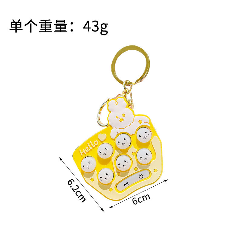 Cross-Border New Arrival Mini Mouse Beating Machine Children Pass Game Machine Educational Decompression Music Keychain Pendant