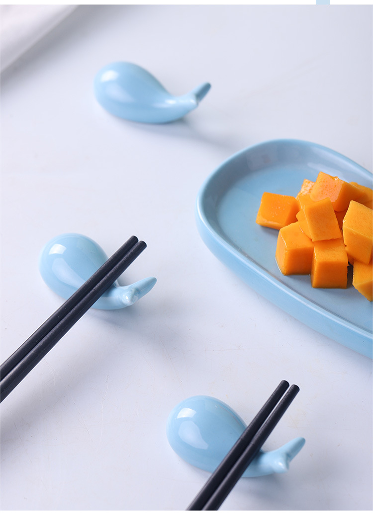 创意陶瓷筷托家用酒店小海豚筷餐盘子托筷子架筷子枕笔托套装批发