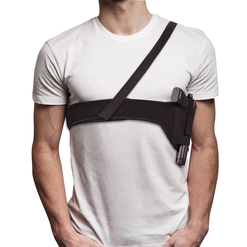 跨境亚马逊肩挂式腰腋下枪套氯丁橡胶隐形枪套户外战术腰带枪套