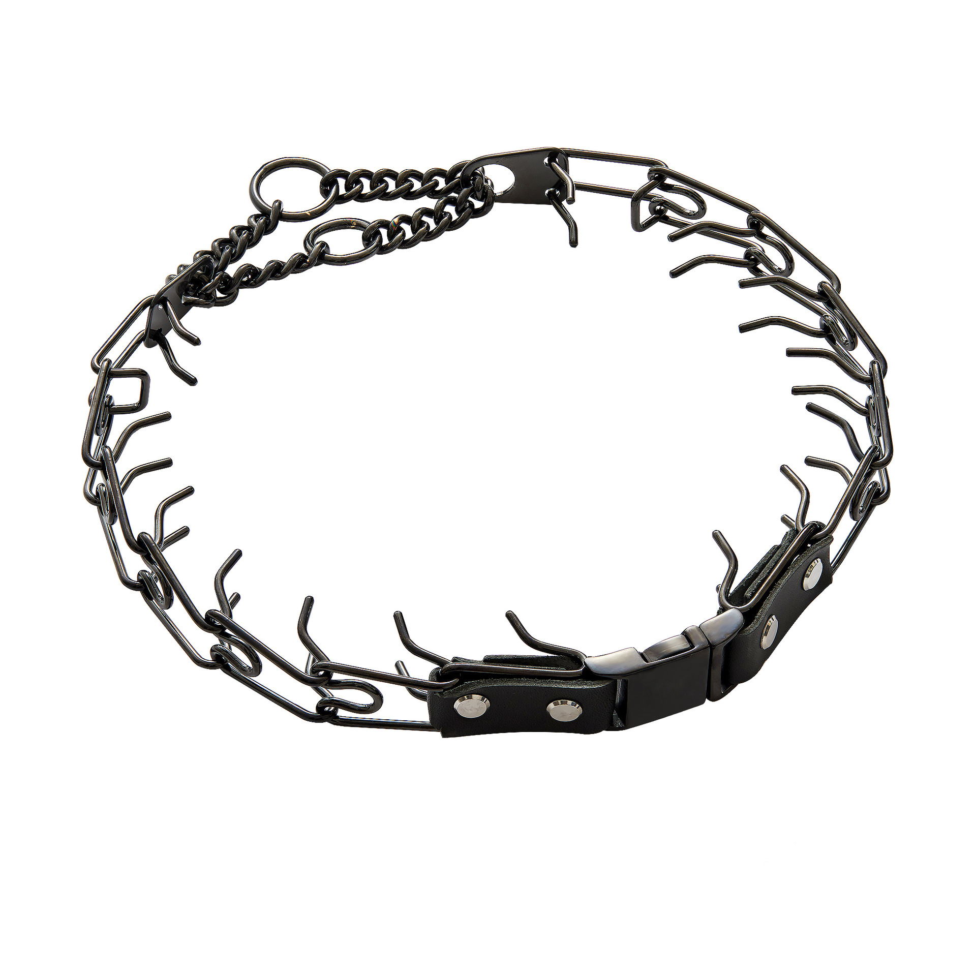 黑色刺激狗链不锈钢可拆卸狗链刺钉脖套颈圈中大型猛犬训练用品