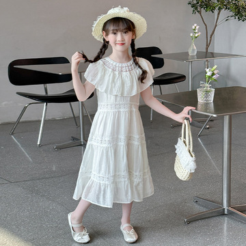 夏装女童连衣裙夏季2024新款女孩洋气公主裙长裙儿童夏天童装裙子