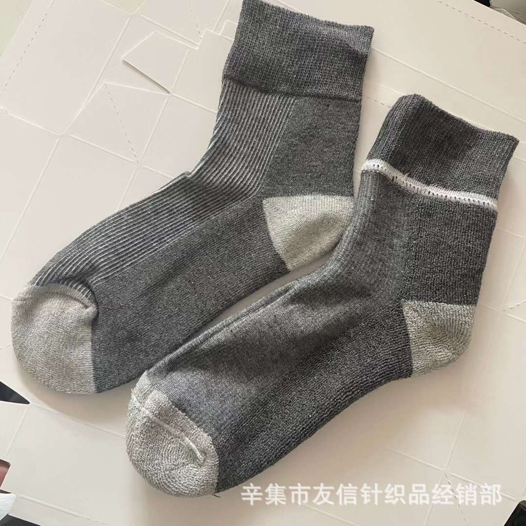 毛巾底松口袜子男女四季中筒棉袜宽松老年月子袜休闲商务男袜孕妇