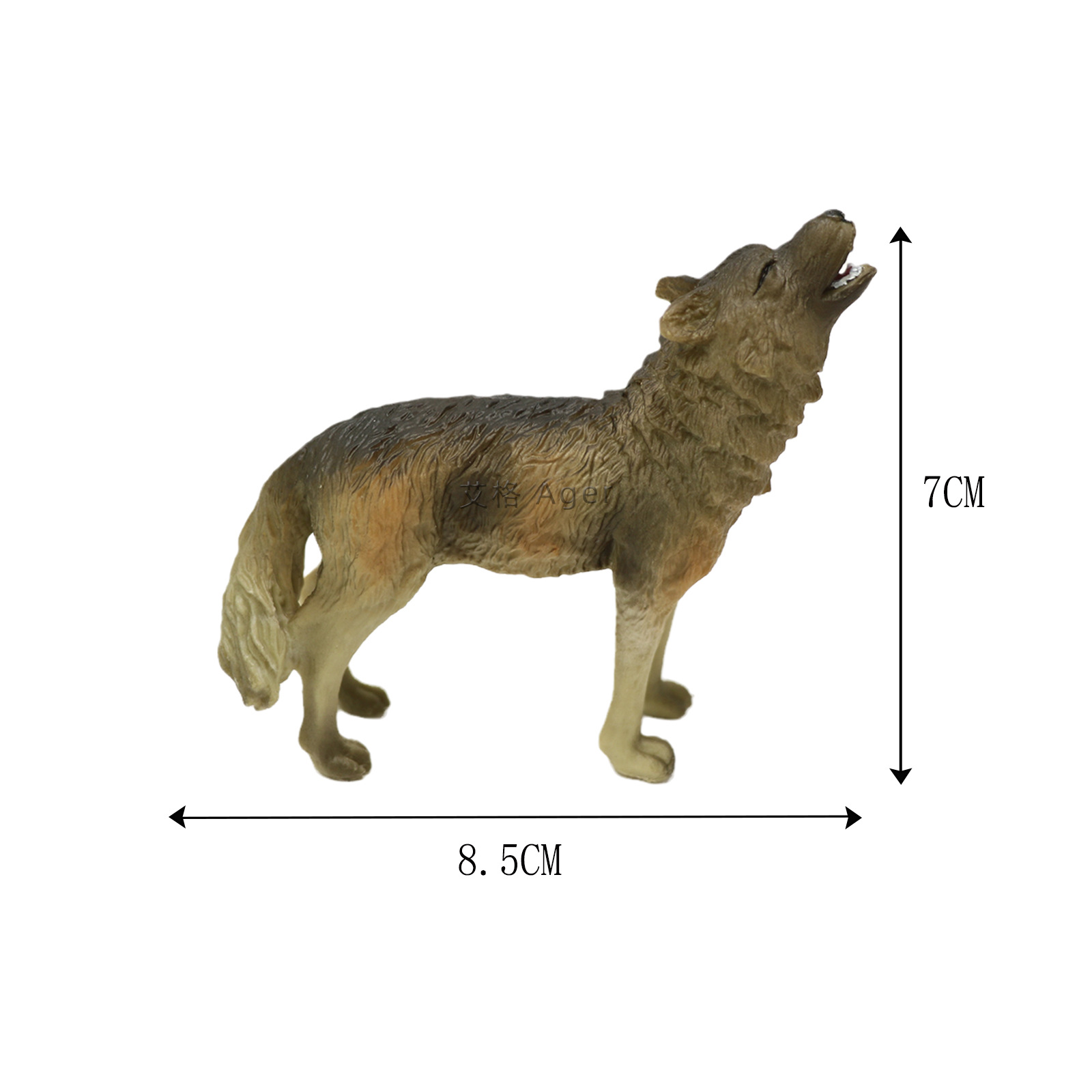 跨境儿童实心动物园玩具狼摆件 动物世界仿真模型 咆哮狼摆件
