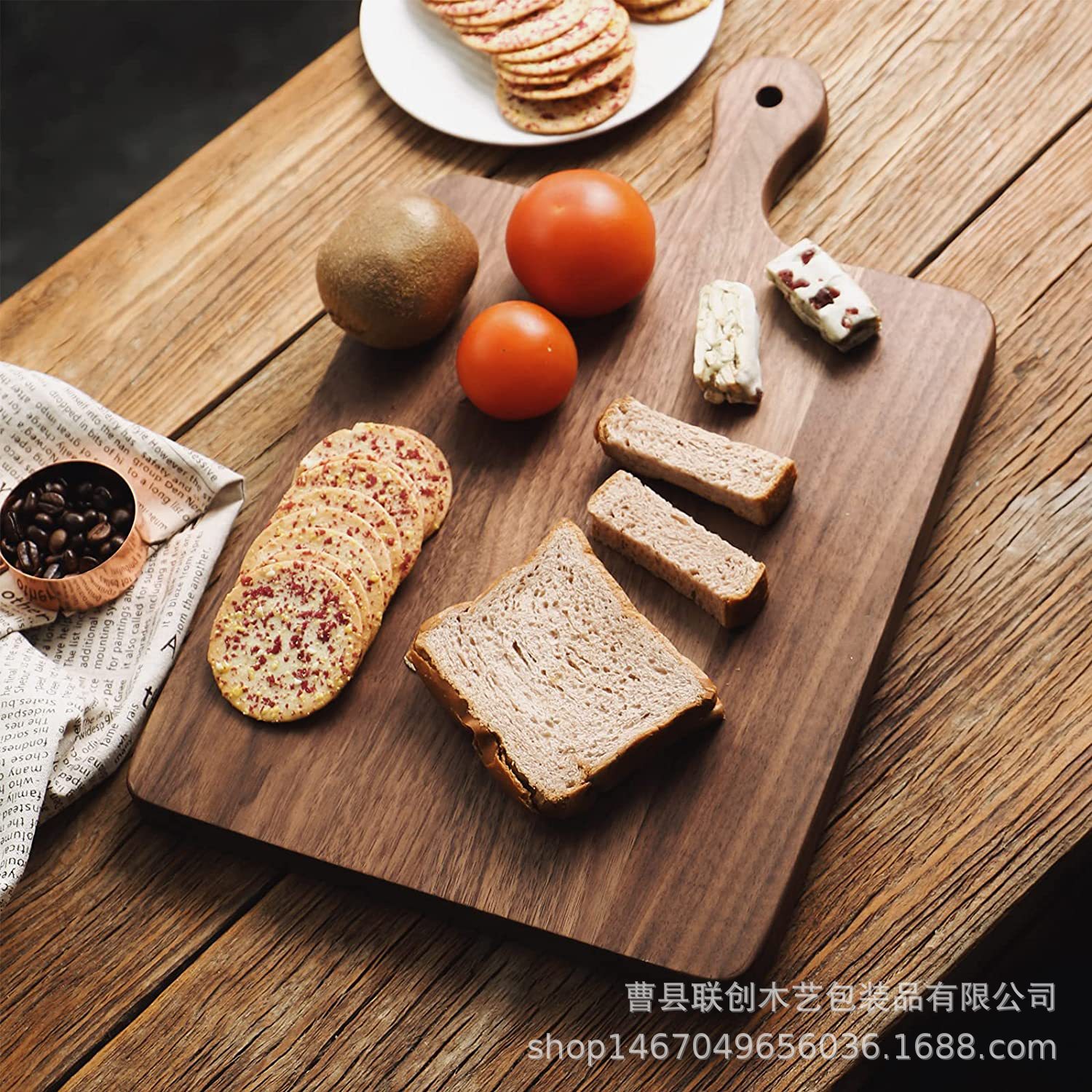 American-Style Solid Wood Walnut Kitchen Chopping Board Wall-Mounted Wooden Cutting Plate Cheese Chopping Board Meat Chopping Board