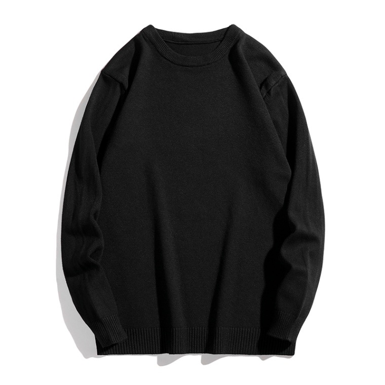 2025纯色圆领毛衣秋冬季保暖打底针织衫男士休闲百搭针织衫线衣