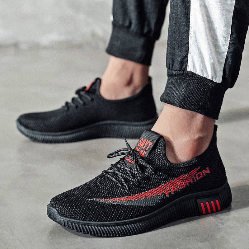 Customized Processing Men's Shoes Spring Tide Shoes 2023 New Versatile Men's Casual Sports Breathable Flying Woven Shoes Men