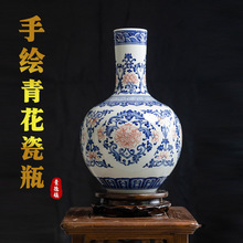 景德镇陶瓷纯手绘仿古花瓶中式家居电视柜玄关博古架摆件