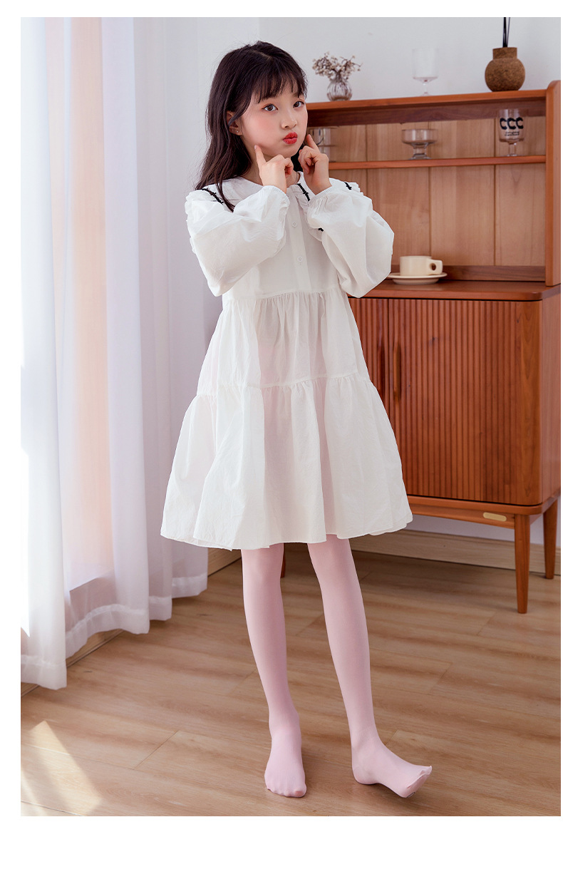 儿童舞蹈袜春秋季小脚丫脚底防滑新款连裤袜大童天鹅绒抗起球中童