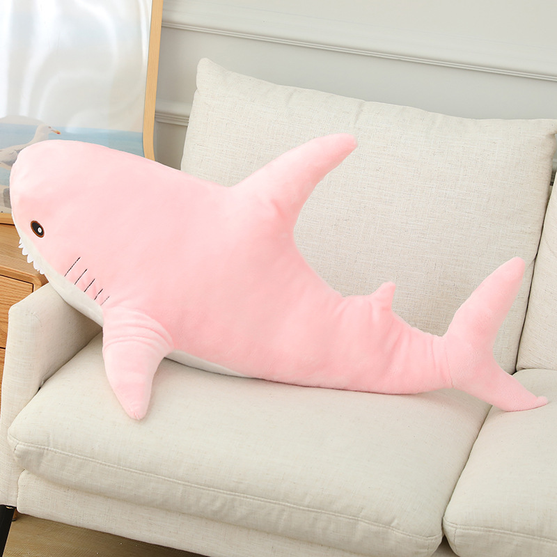 Cross-Border Cute Shark Doll Bedroom Decoration Ah Woo Shark Sleep Companion Throw Pillow Plush Toy Doll Wholesale