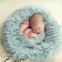 儿童摄影道具羊毛毯新生儿宝宝拍照道具羊毛方形毯婴儿拍摄填充物