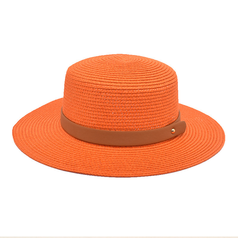 Korean Style Ins Summer New Flat Straw Hat Women's Casual Sun-Proof Hat Outdoor Men's Versatile Top Hat