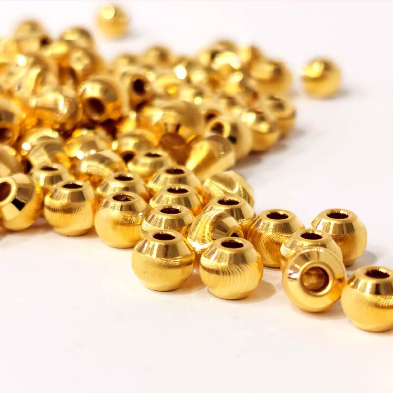 黄金猫眼转运珠3d硬金999足金散珠金珠diy送女友妈妈婆婆吊坠手链