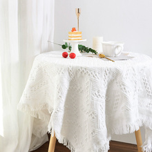 北欧茶几垫桌布INS风白色床头柜布罩长方桌圆桌台布防尘盖布酬恒