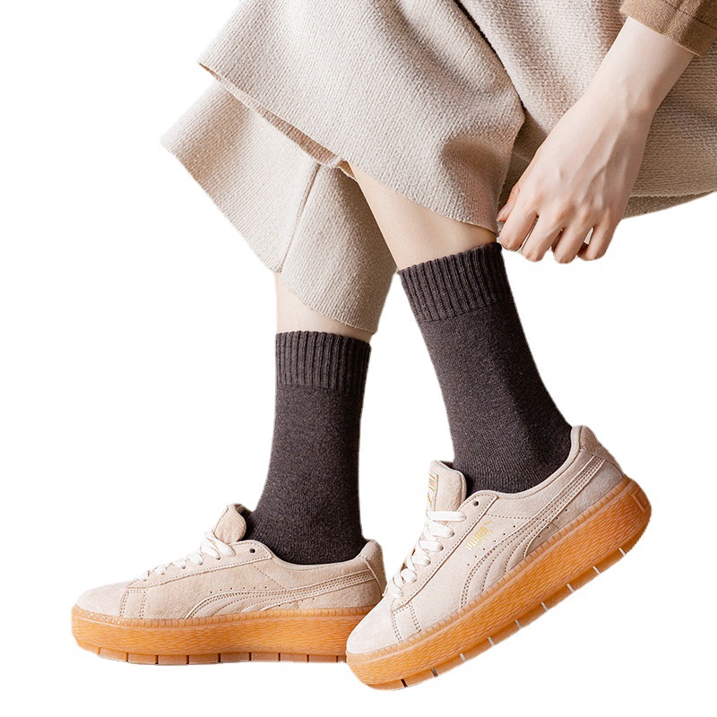 Socks[Customized] Autumn and Winter New Terry-Loop Hosiery Women's Ins Korean Fashion Casual Cotton Socks Tube Socks Winter Socks