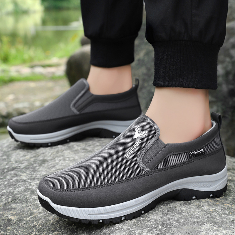 Men's Shoes 2024 Summer New Cross-Border Temu Generation Sports Style Casual Shoes Soft Bottom Daddy's Shoes for Middle-Aged and Elderly People