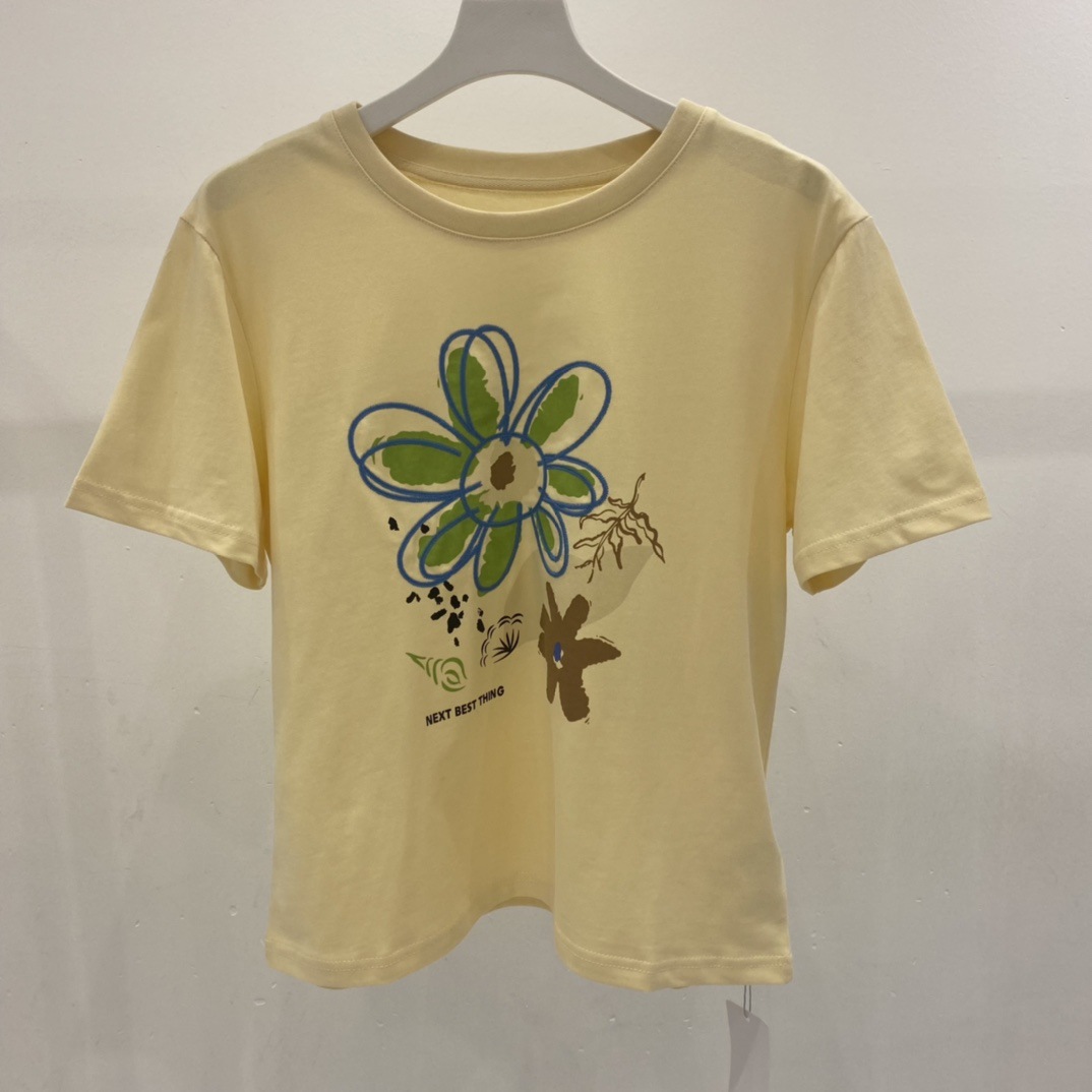 smile lily女装2022夏款简约气质舒适宽松圆领短袖t恤t0130407001