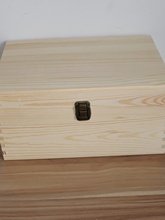 BVS7实木翻盖收纳盒松木大小号针线整理盒杂货箱木质礼品盒首饰盒