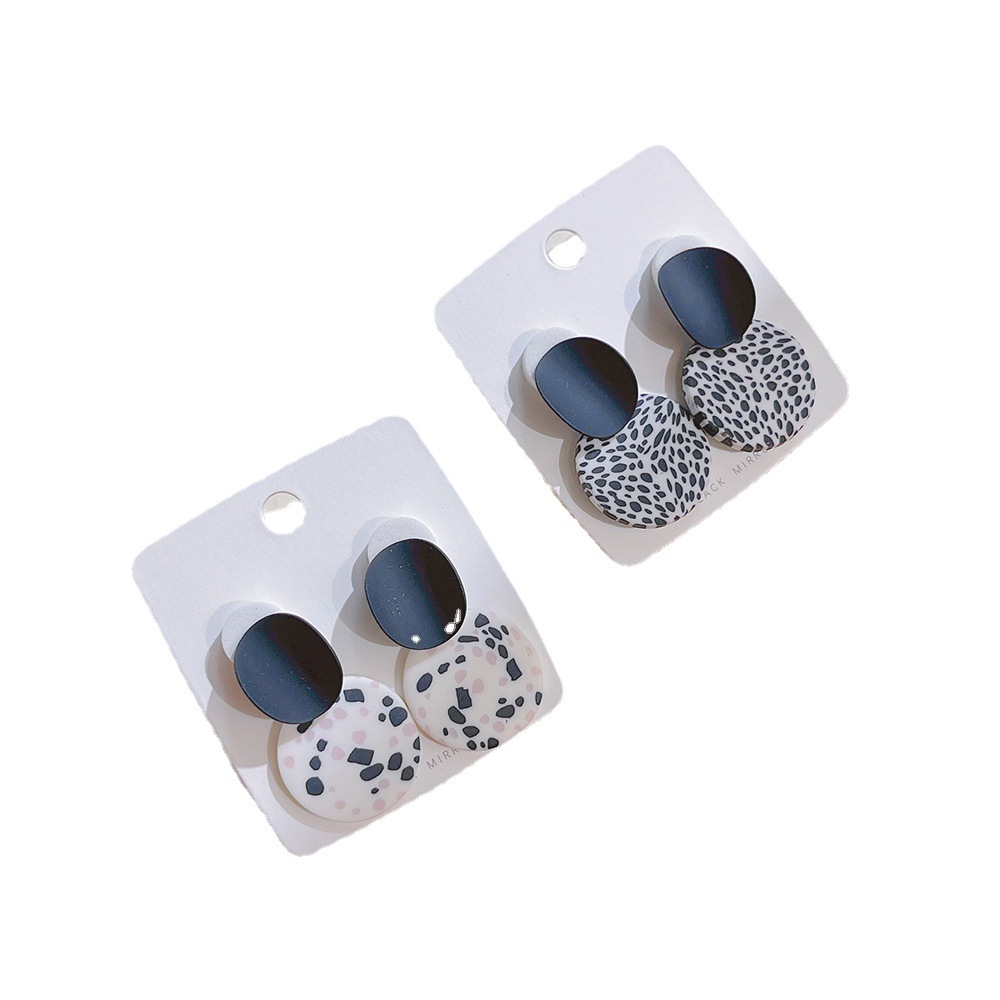 Pinheng Polymer Clay Stud Earrings Small Cute Geometric Pattern round Women's 2022 Polymer Clay Handmade Earrings