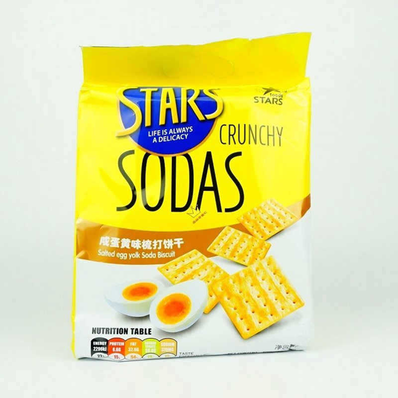 批发 香港众星咸蛋黄味苏打饼干咸味stars梳打饼干400g *12包/箱