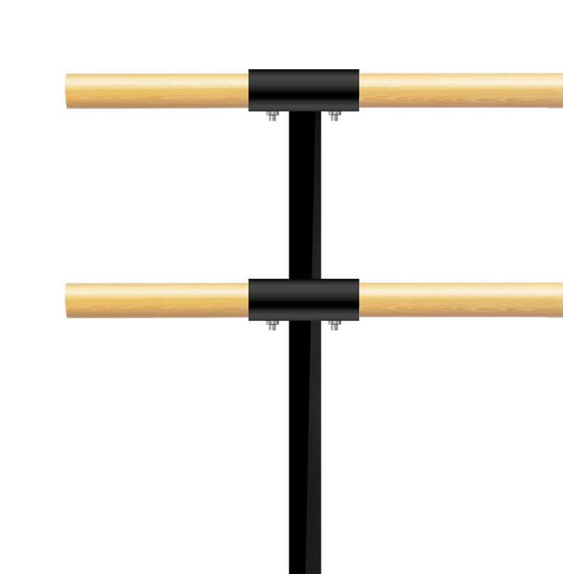 双层舞蹈把杆成人儿童练功房室家用黑色落地固定式压腿芭蕾杆