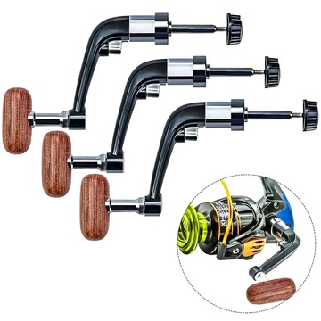 半金属渔轮摇把摇臂把手 大中号摇柄折叠纺车轮手把握把渔轮配件