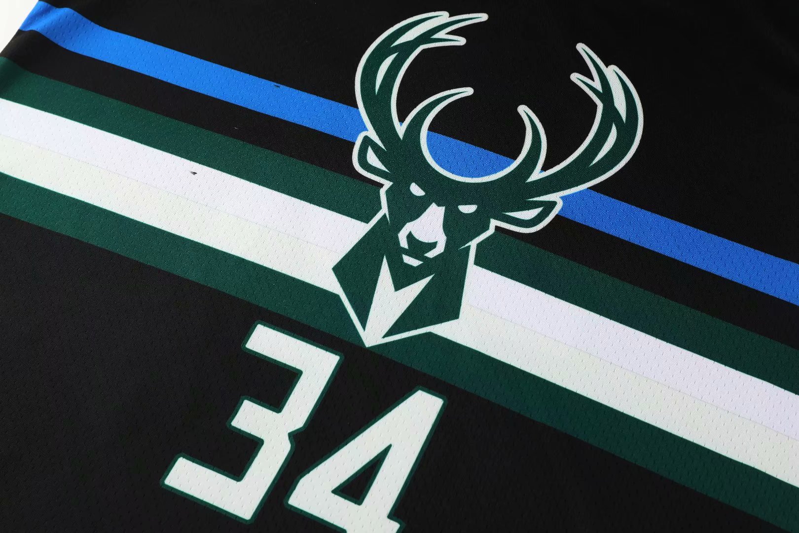 雄鹿队字母哥34号阿德托昆球衣城市版复古篮球服套装全身印数码印