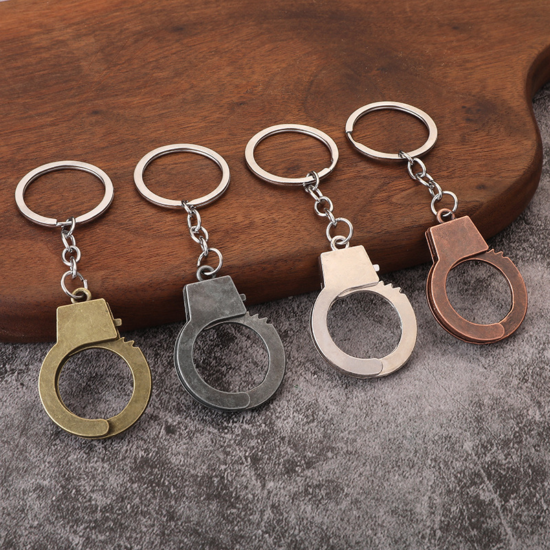创意礼品个性仿真双手铐金属钥匙扣广告汽车腰挂钥匙圈链挂件配饰