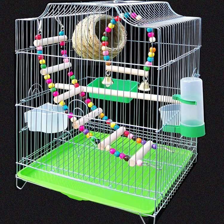 虎皮鹦鹉鸟笼大号牡丹鸟笼子鹦鹉笼家用玄凤豪华别墅电镀铁艺