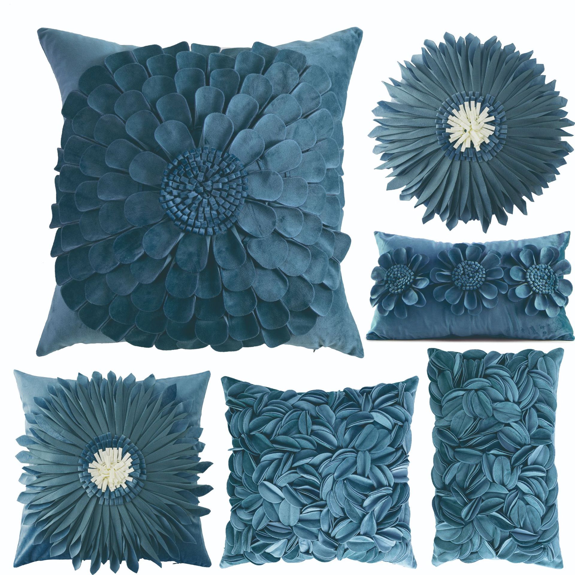 别墅豪宅欧美ins风花朵抱枕套 网红种草太阳花靠枕向日葵花靠垫