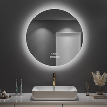 批发圆形镜子挂墙智能浴室镜卫生间带灯led触摸屏感应防雾发光壁