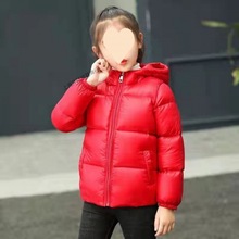 秋冬炫彩羽绒棉服加厚儿童棉袄亮面男童女童短款棉衣免洗洋气外套