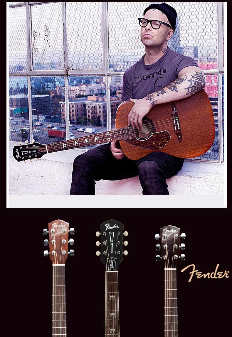 芬达fender吉他纪念款单板民谣木吉他电箱吉他琴