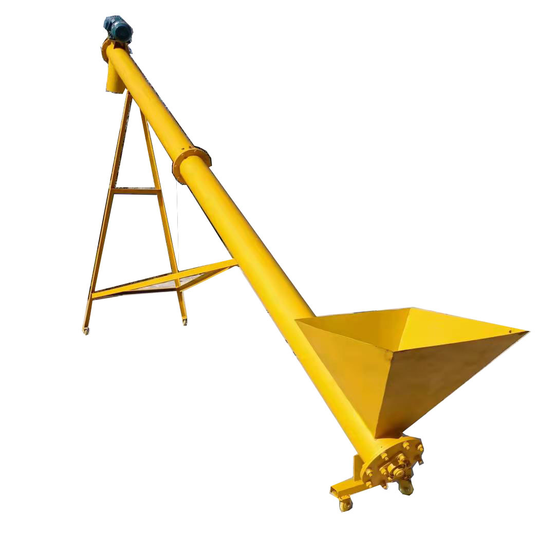 自吸式河沙运输螺旋提升机饲料颗粒小型垂直上料装车机图片