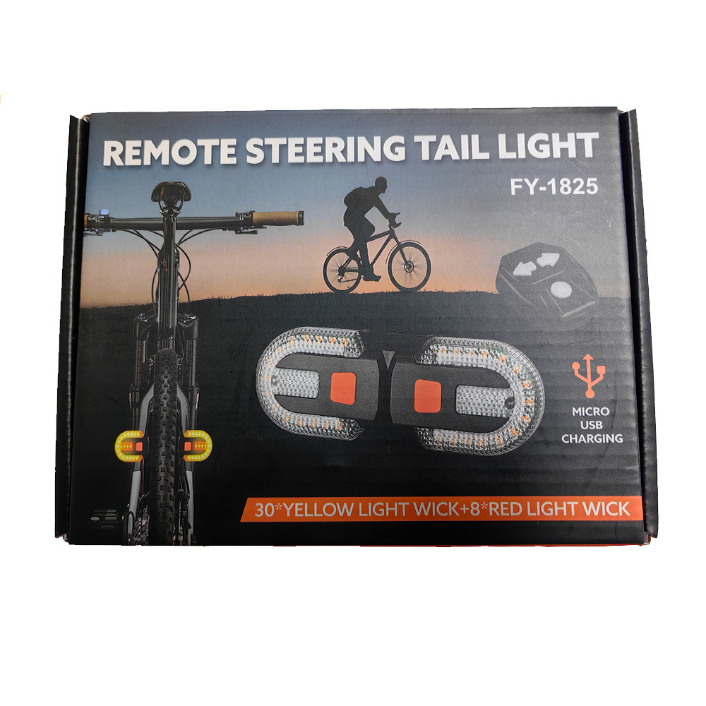 Road Bicycle Light Wireless Remote Control Operation Turn Signal Mountain Bike Usb Rear Lamp Riding Warning Light