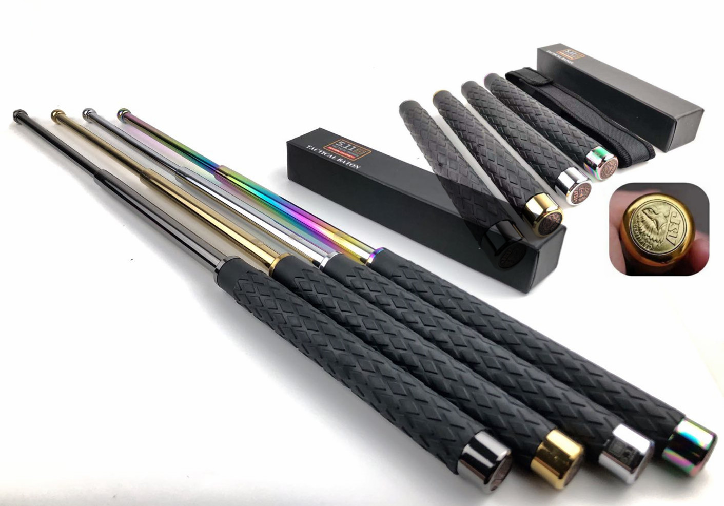 打弯包退 511甩棍asp黑鹰伸缩棍三节户外车载防身棍武术棍-阿里巴巴