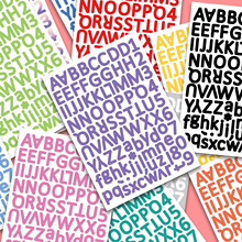 12张英文字母数字贴纸彩色多彩跨境防水装饰电脑手机手账文具贴纸