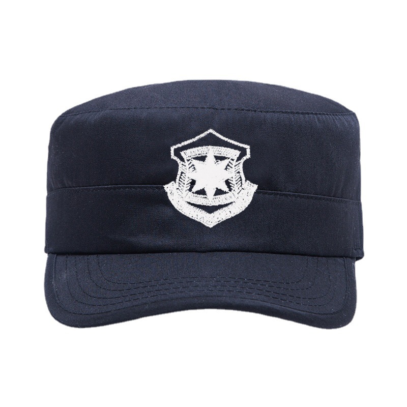 保安帽子春秋男款新式保安作训棉帽女物业酒店门卫黑色鸭舌帽